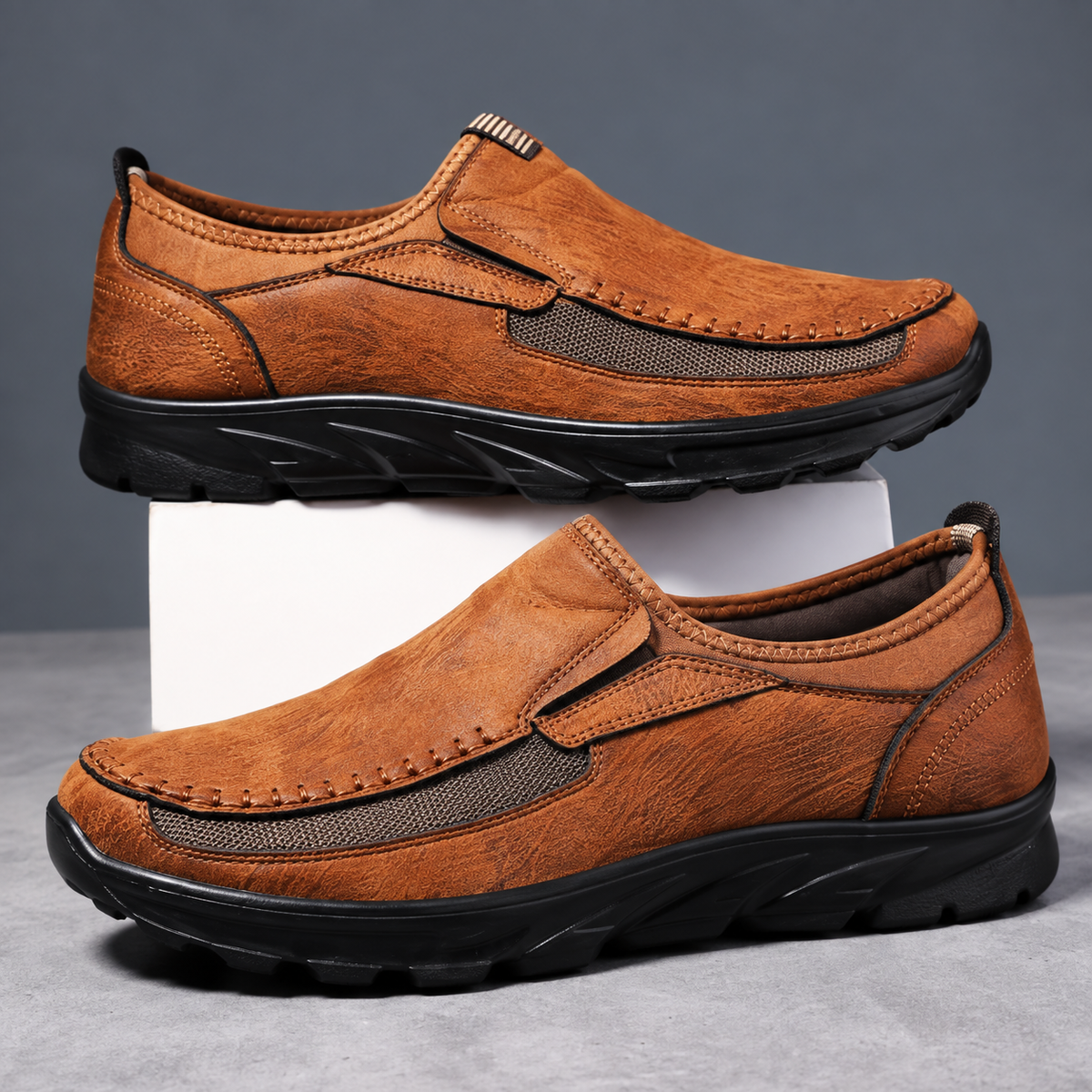 Men's Casual Slip-On Walking Shoes in tan