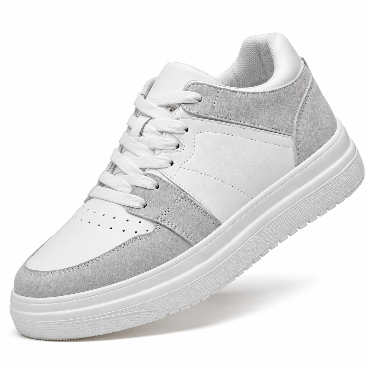 Men's Platform Lace-Up Sneakers in light gray